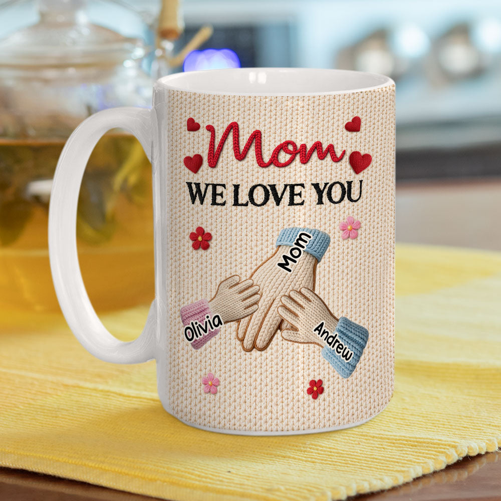 Custom Mother's Day Gift for Mom & Grandma • Hands Holding - Personalized Coffee Mug
