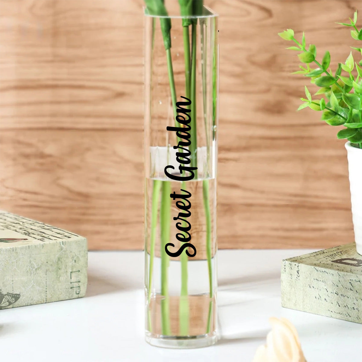 Collection Of Flowers - Personalized Acrylic Book Vase