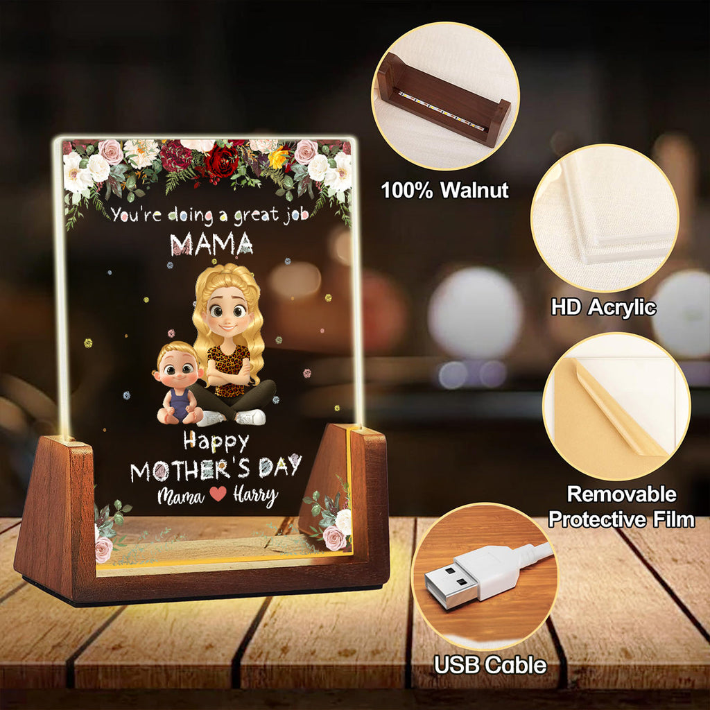 Custom Gift for Mom Grandma, Mother's Day Birthday • Great Mommy - Personalized Night Light