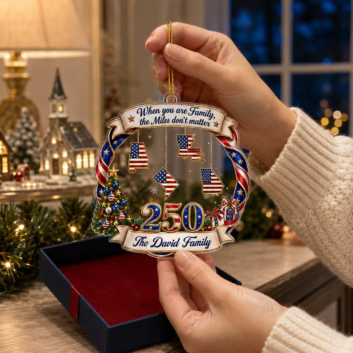 Custom Keepsake Christmas Ornament •  Together Wherever We Are - Personalized Acrylic Ornament