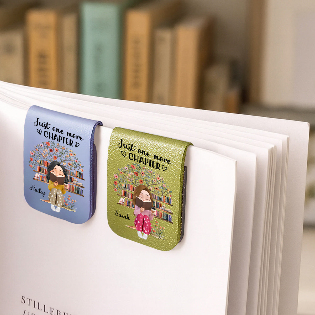 Custom Christmas Birthday Bookish Gifts For Book Lovers, Bookworms • I Promise Just One More - Personalized Leather Bookmark