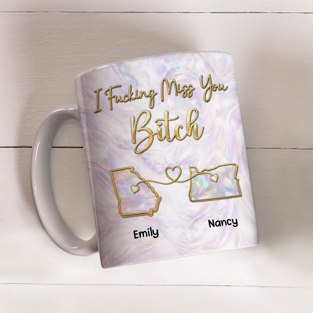 Custom Best Friend, Christmas & Birthday Friendship Keepsake Gift • Miss You New Style - Personalized 3D Effect Mug