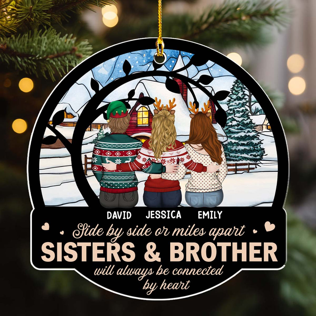 Custom Sister Christmas Ornament •  Circle Of Love - Personalized Acrylic Ornament