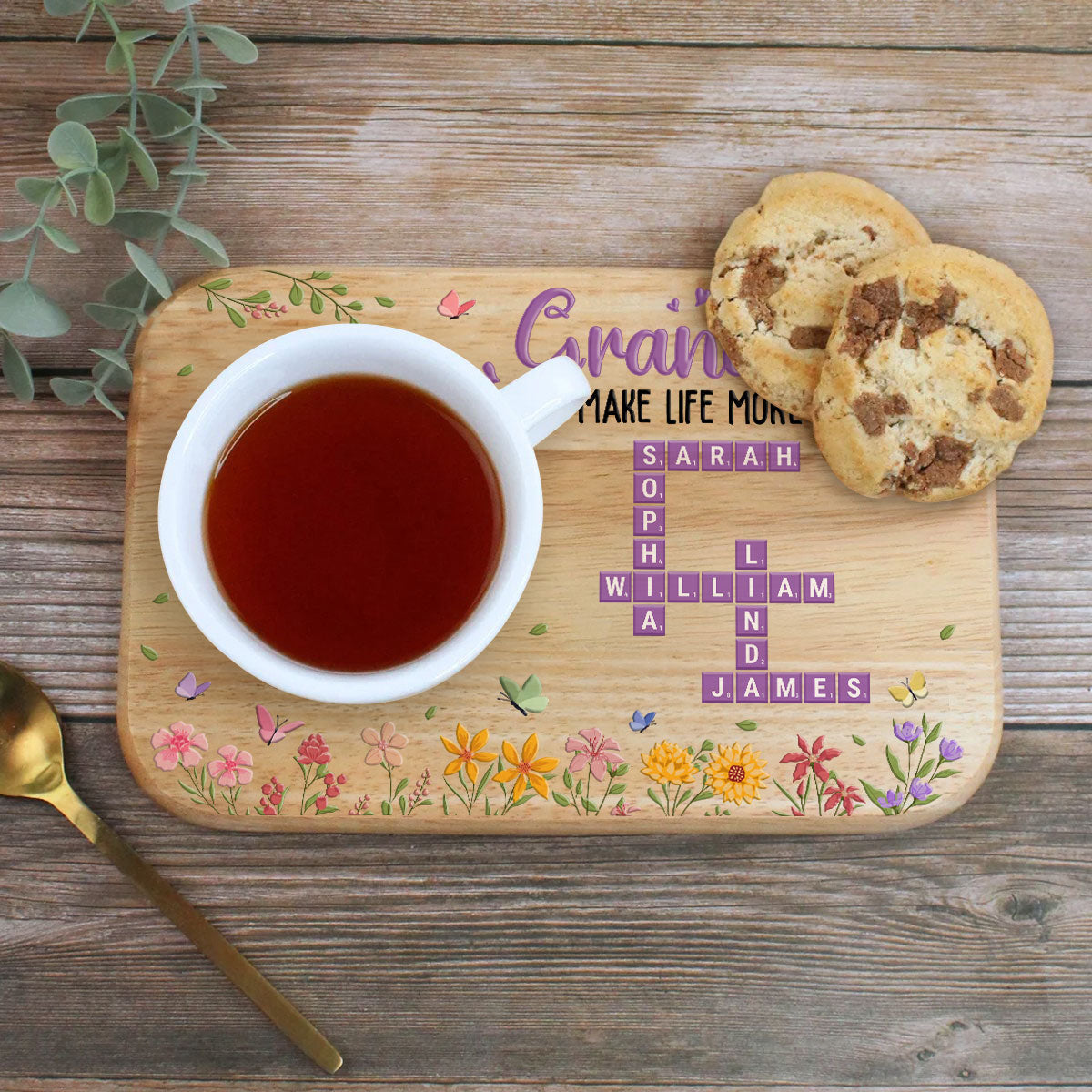 Grandkids Make Life More Grand - Personalized Wooden Treat Board
