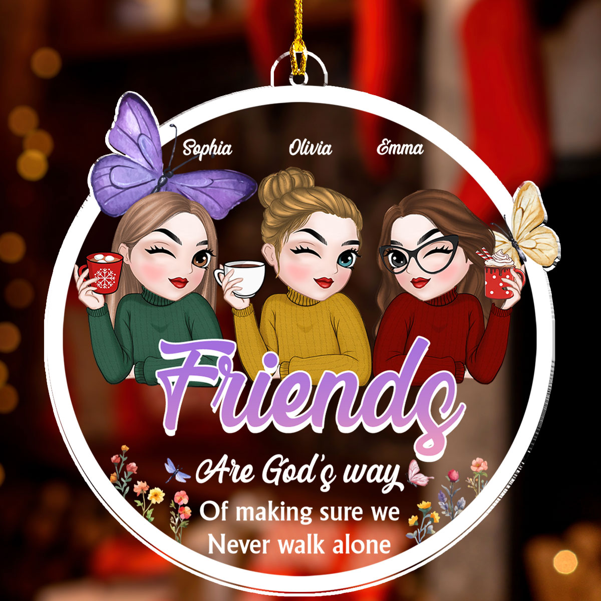 Custom Friendship Christmas Ornament, Best Friend Gift •  We Are Forever - Personalized Acrylic Ornament
