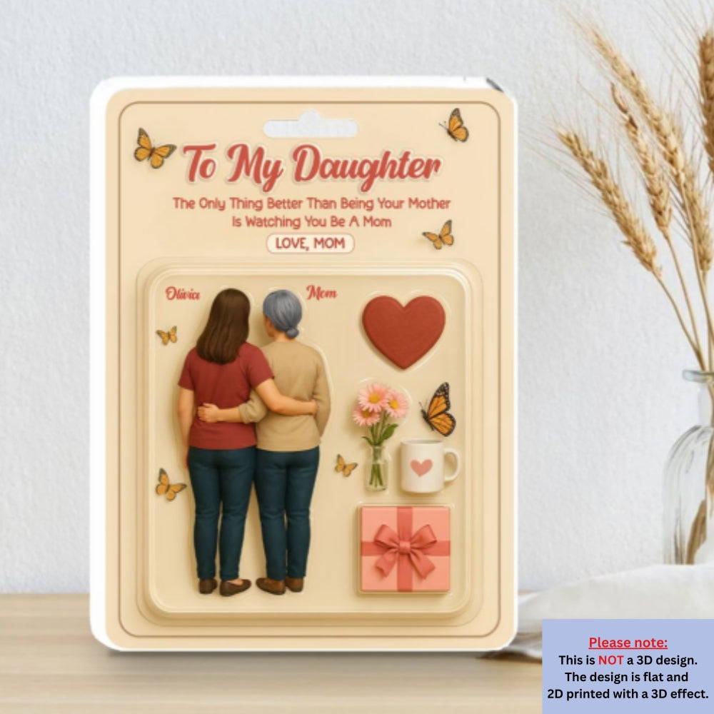 Custom Family Decor, Christmas Birthday Family Keepsake • To My Daughter From Mom - Personalized Acrylic Plaque