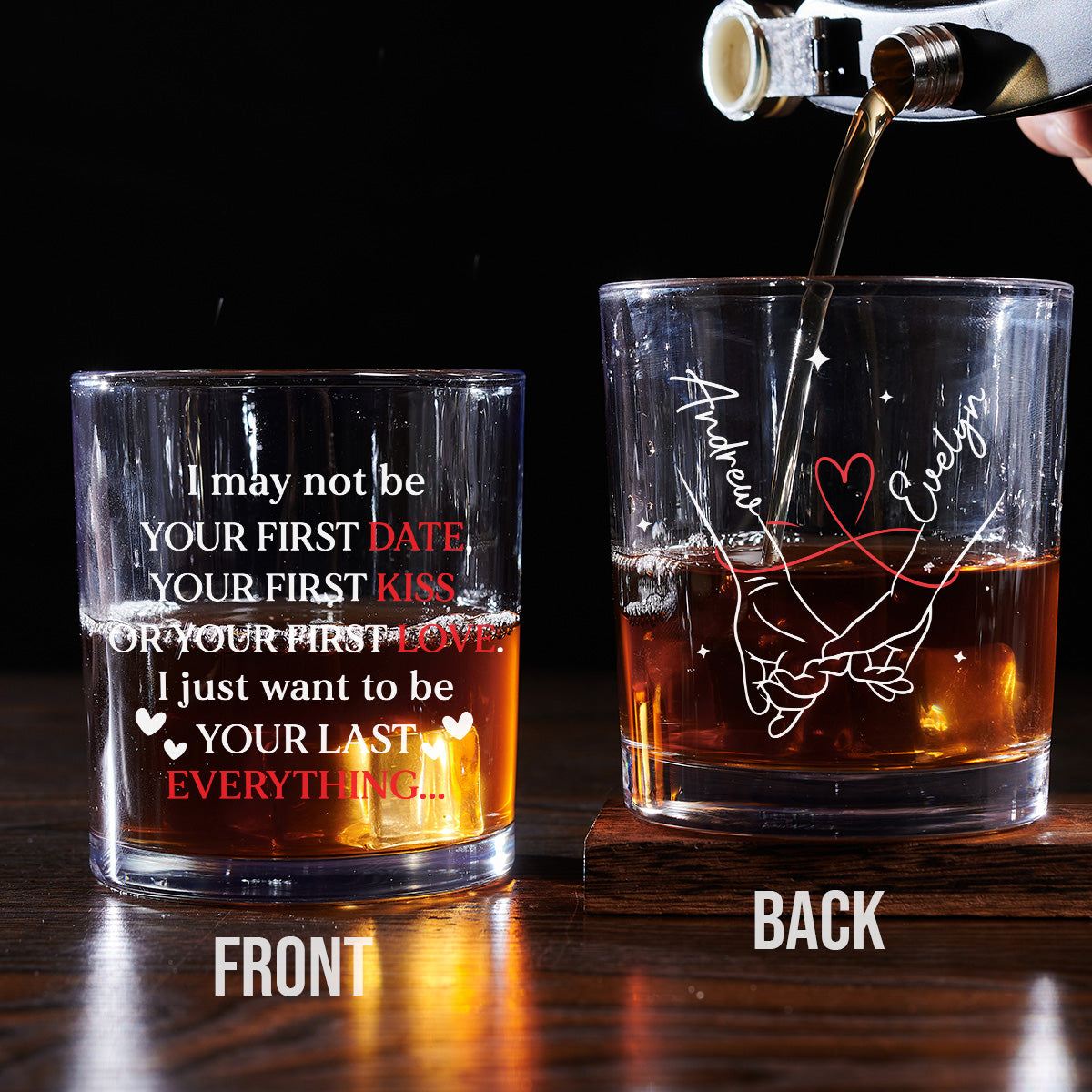 Custom Christmas Anniversary Birthday Drinkware Gifts for Husband • Your Last Everything - Personalized Engraved Whiskey Glass