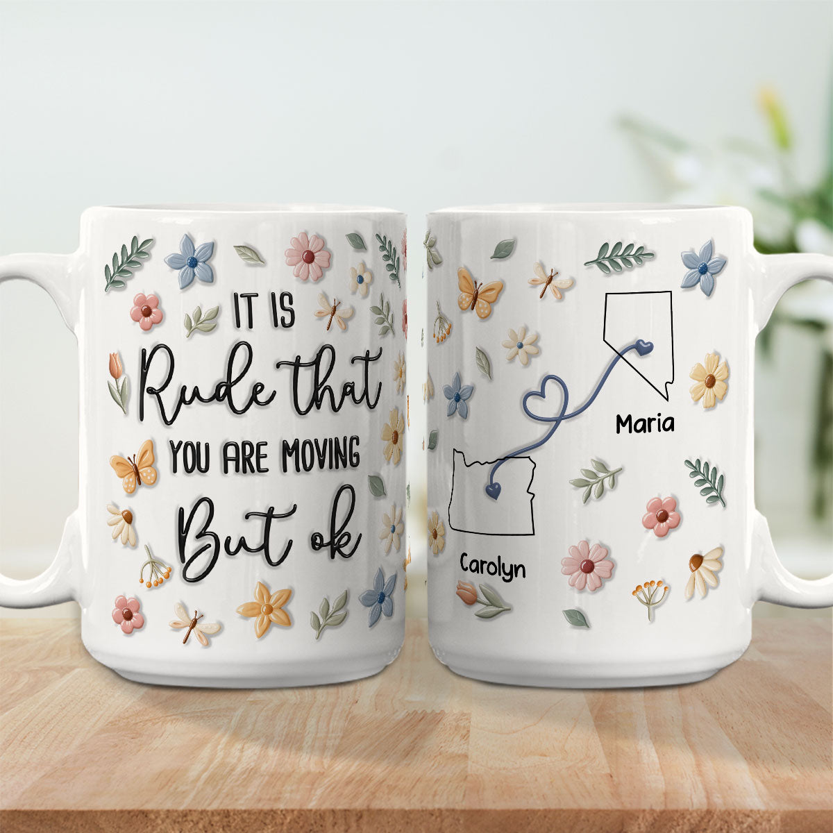 Custom Best Friend, Christmas & Birthday Friendship Keepsake Gift • Who Allowed You To Move - Personalized 3D Inflated Effect Mug