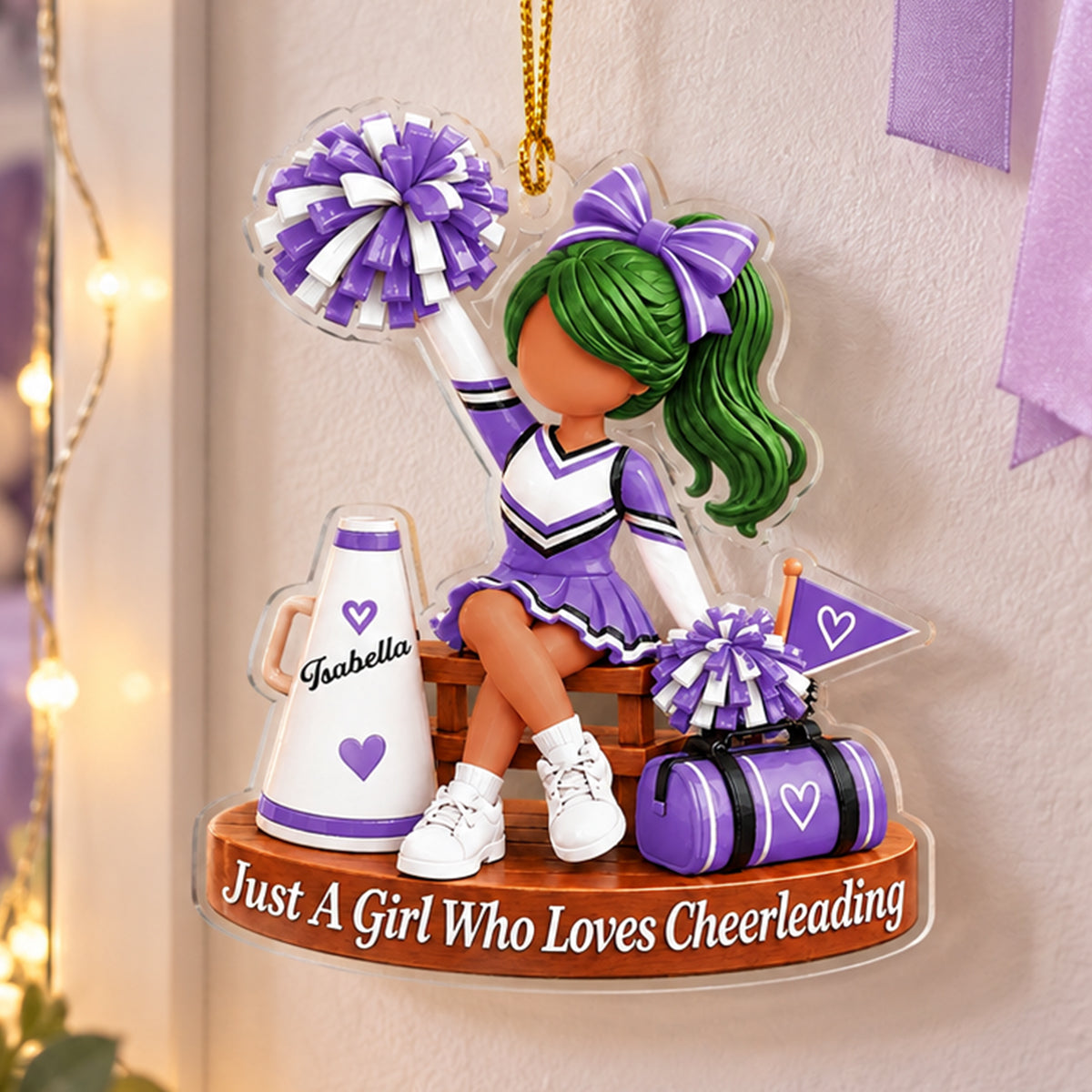 Born To Cheer With Heart - Personalized Acrylic Ornament