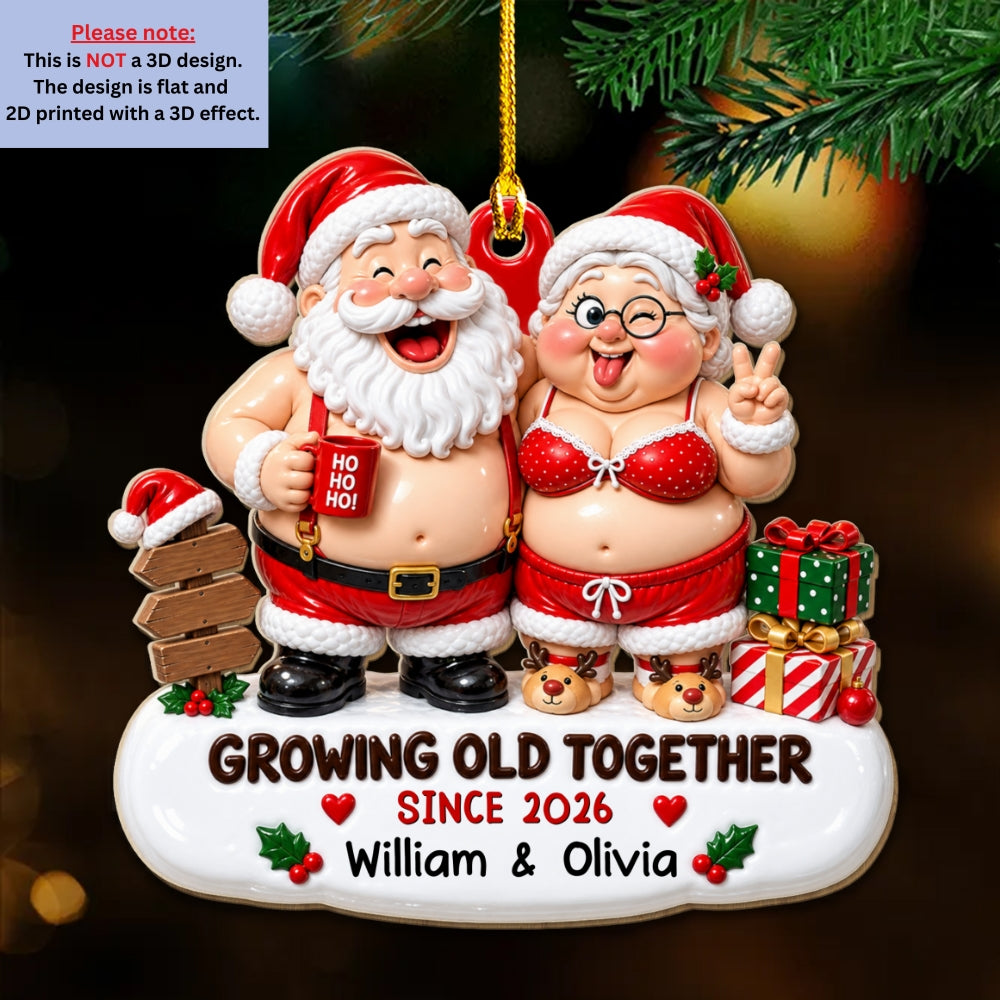 Custom Couple Christmas Ornament, Anniversary Gift •  Love Survived All These Years - Personalized Custom 3D Effect Wood Ornament