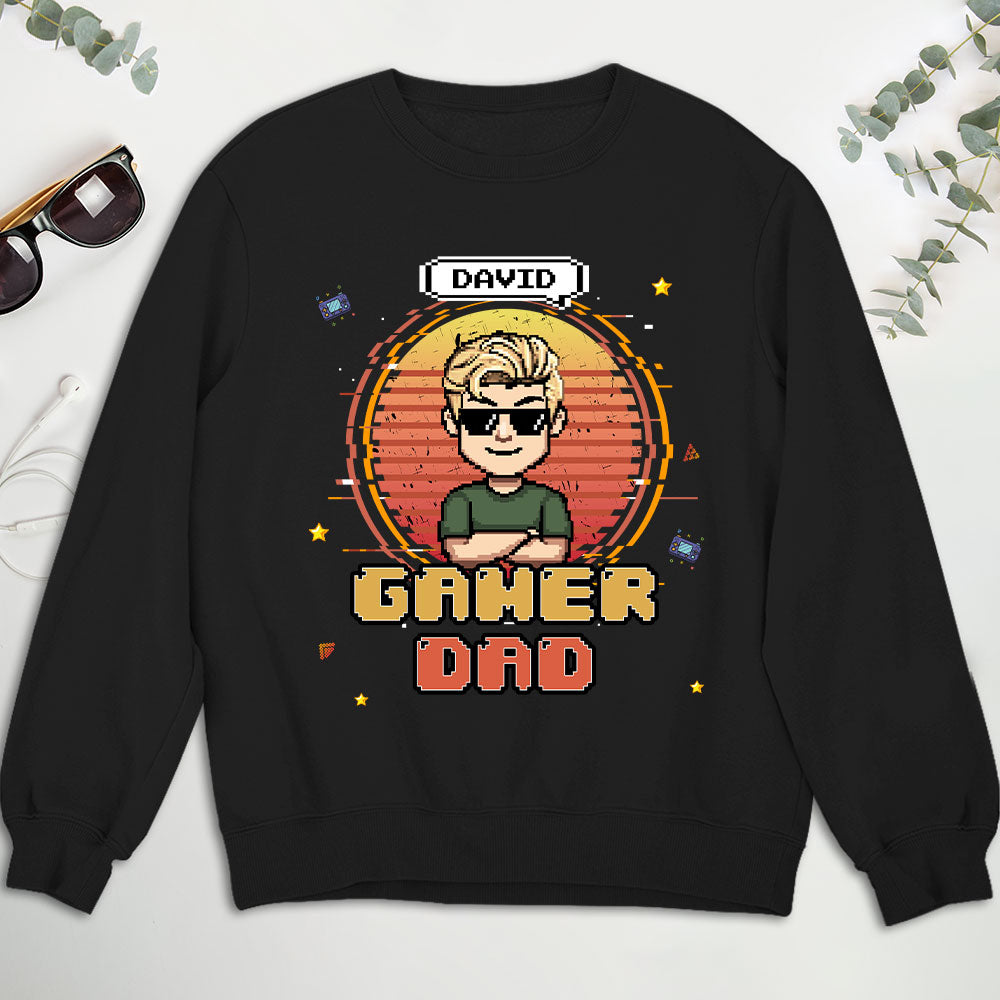 Custom Father's Day, Special Gift for Dad & Grandpa • Retro Gamer Dad - Personalized Shirt