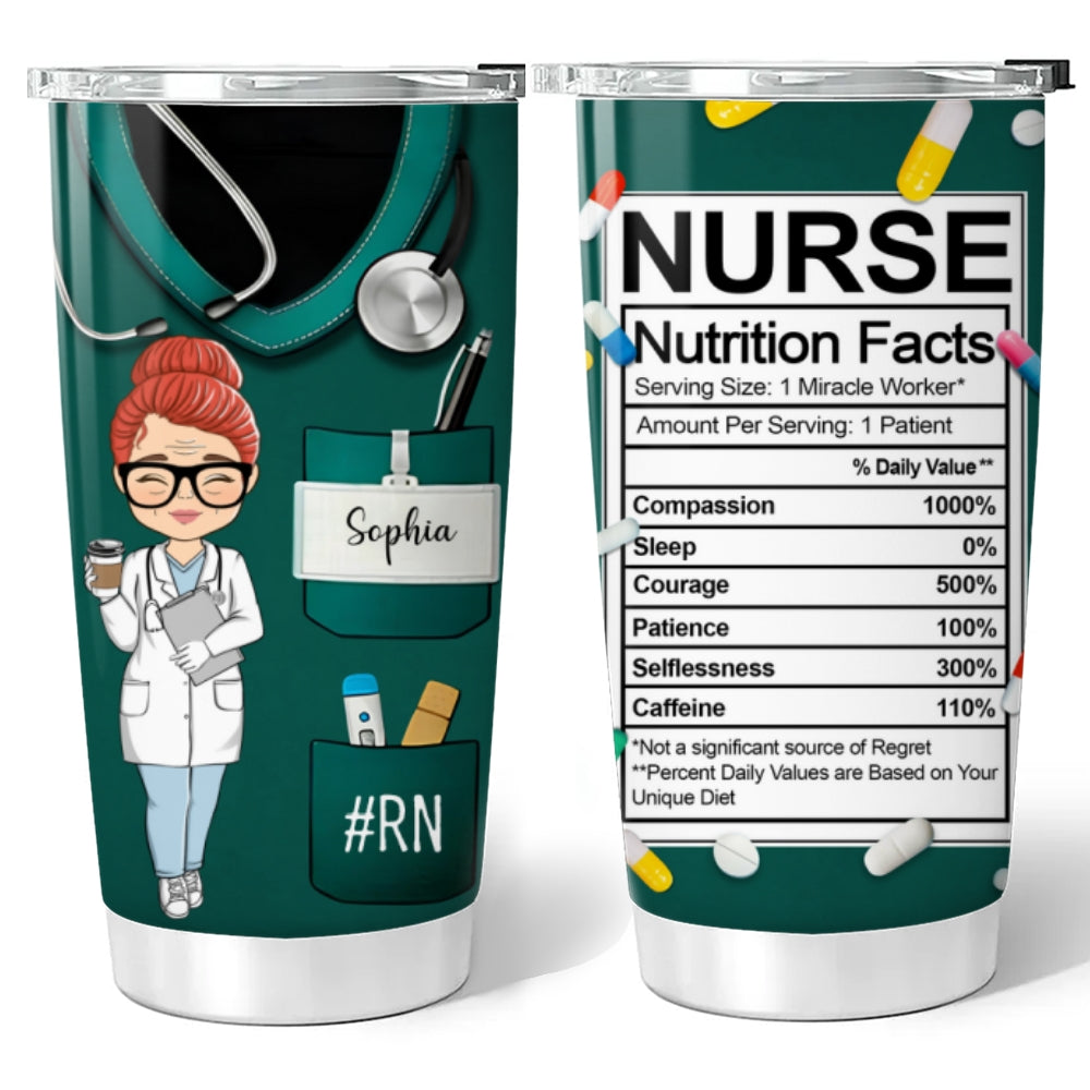 Custom Christmas Birthday Gifts For Best Friend • Nurse Nutrition Facts - Personalized Tumbler