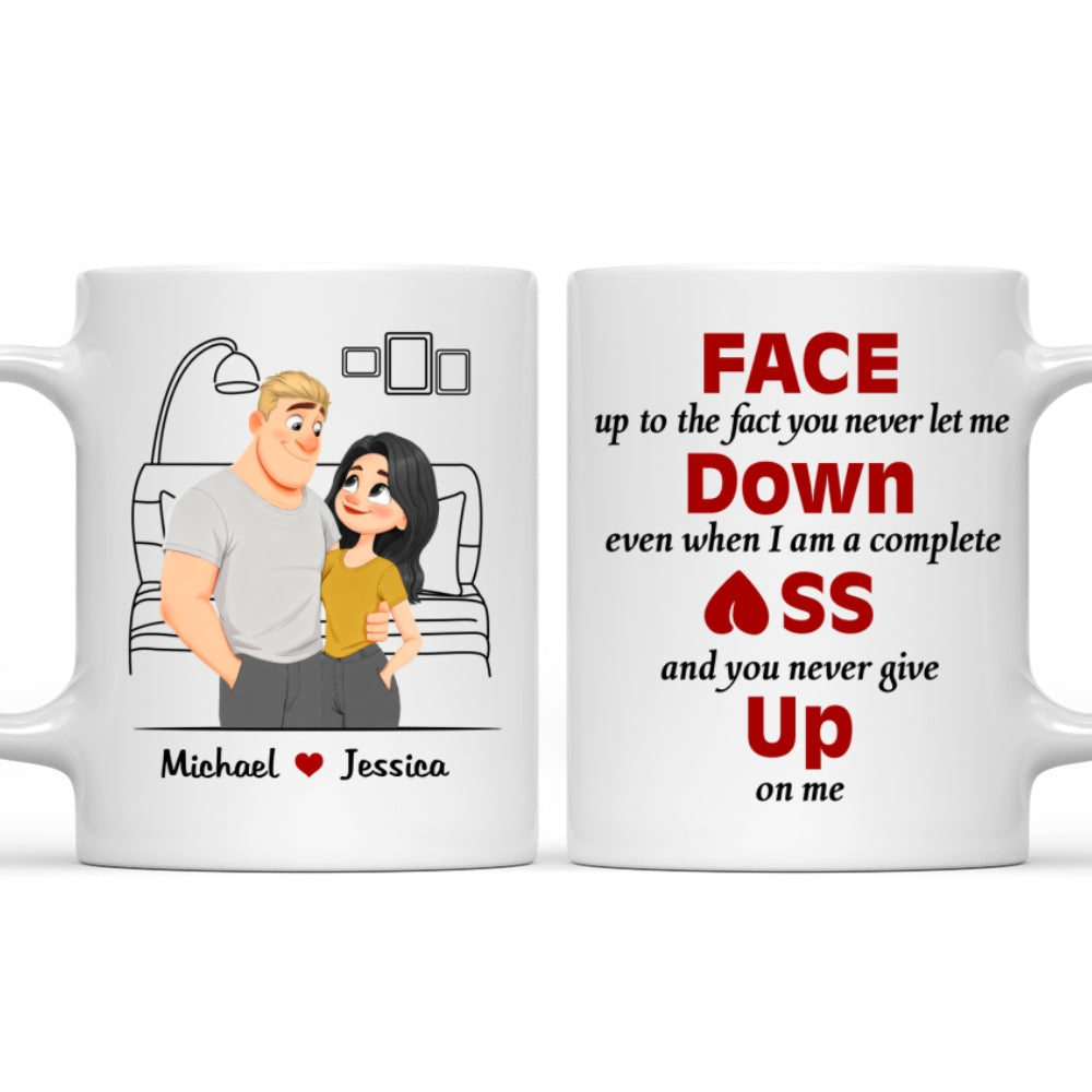 Custom Anniversary Keepsake Gifts For Couple • Face Down - Personalized Coffee Mug