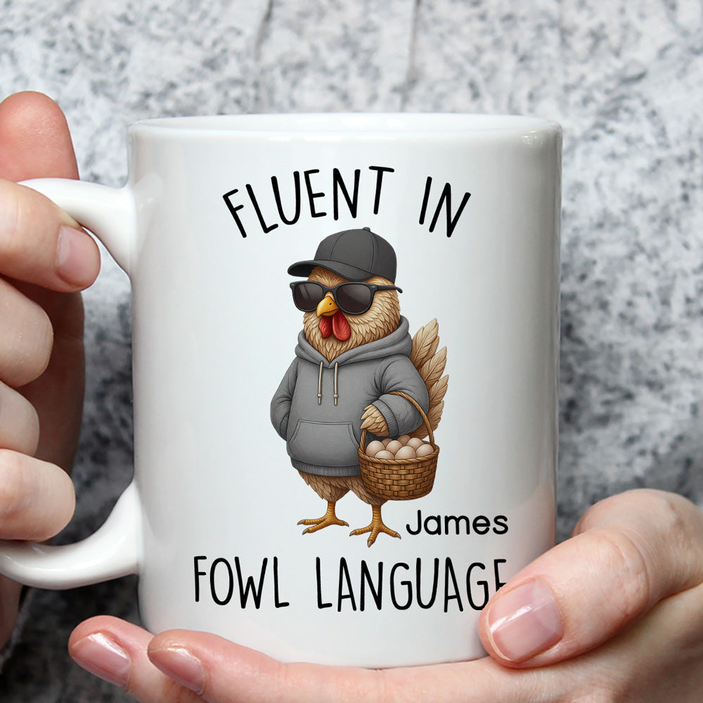 Custom Christmas & Birthday Keepsake Gift • Fluent In Fowl Talk - Personalized Coffee Mug