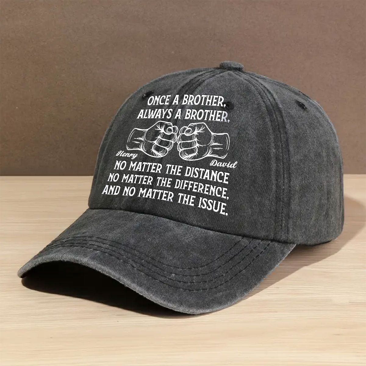 Soulmate Best Friend - Personalized Vintage Washed Denim Cap