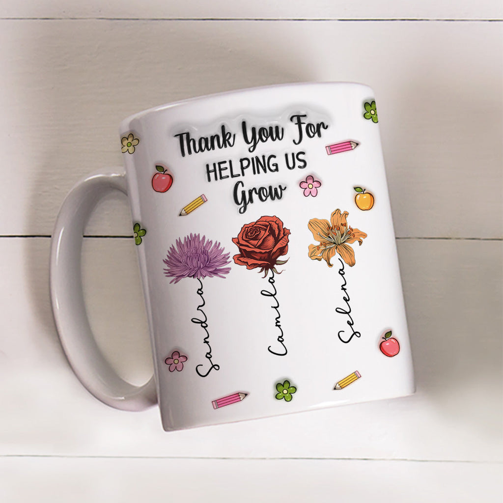 Custom Christmas & Birthday Keepsake Gift • You Help Us Grow Every Day - Personalized 3D Inflated Effect Mug