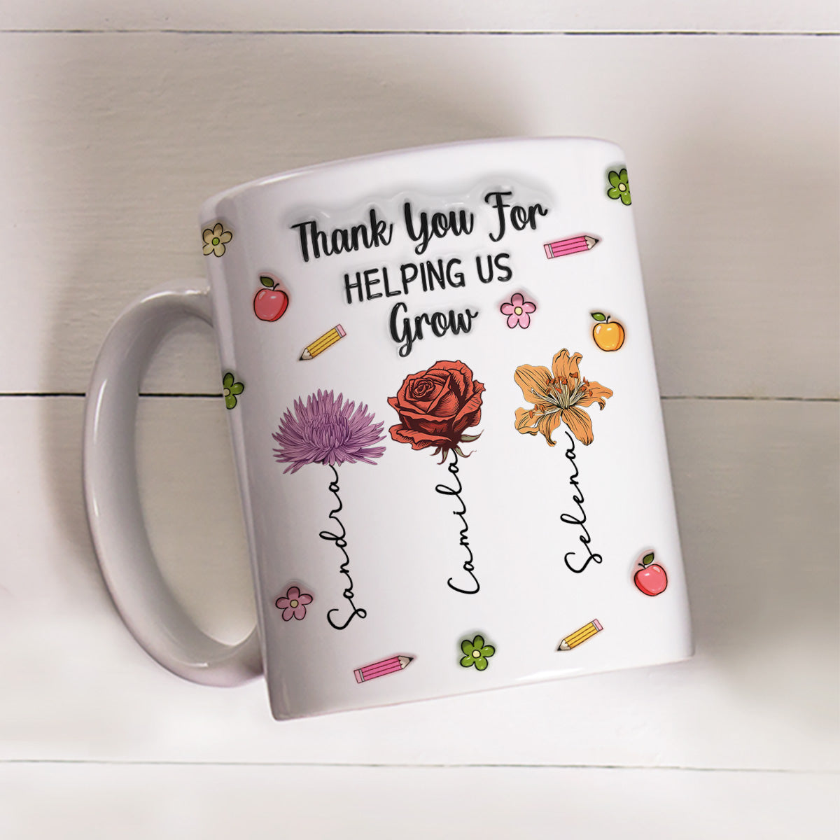 Custom Christmas & Birthday Keepsake Gift • You Help Us Grow Every Day - Personalized 3D Inflated Effect Mug