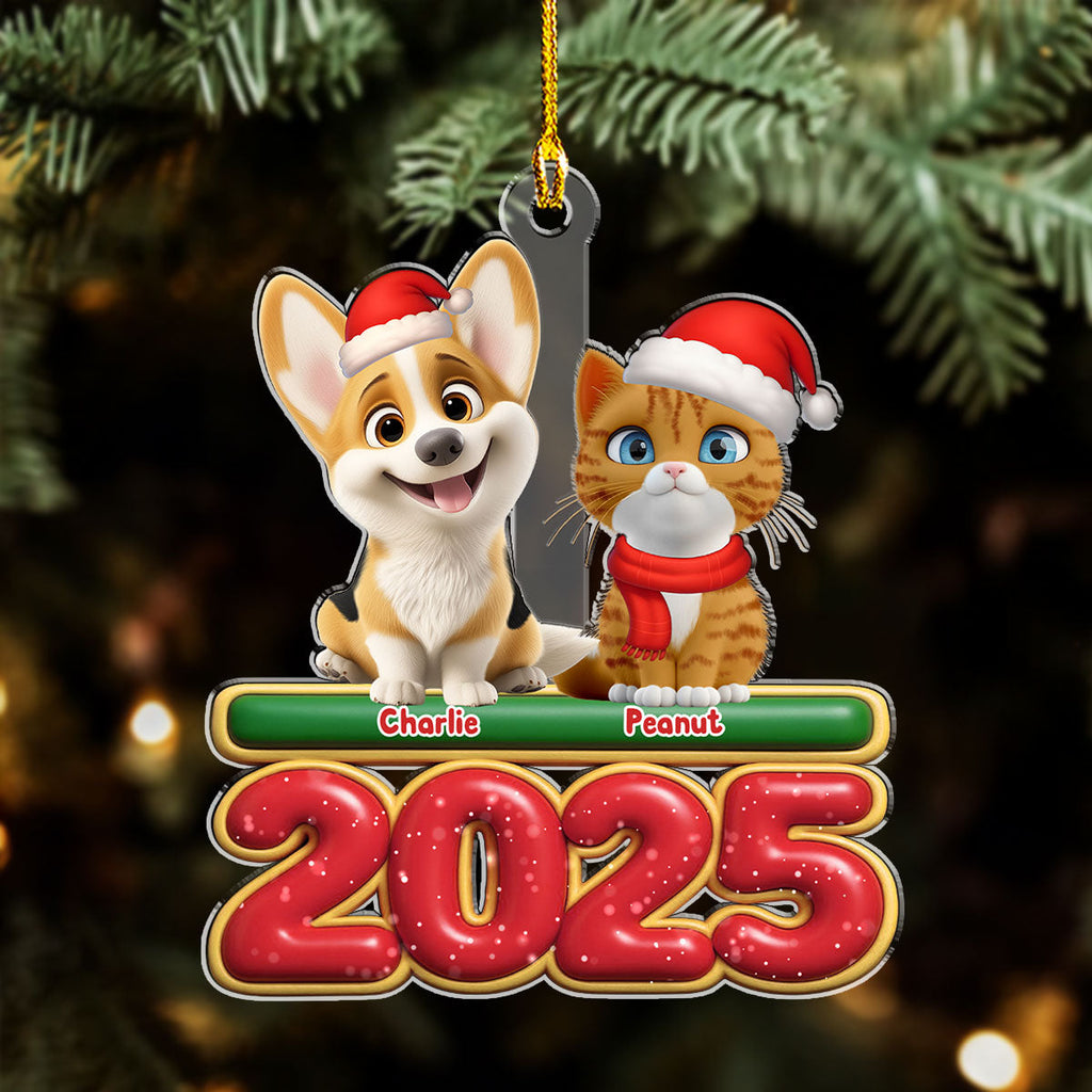 Custom Keepsake Christmas Ornament •  My Pet Is Here - Personalized Acrylic Ornament