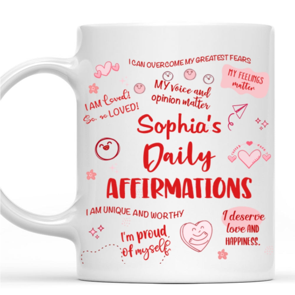 Custom Christmas & Birthday Keepsake Gift • Daily Affirmations - Personalized Coffee Mug