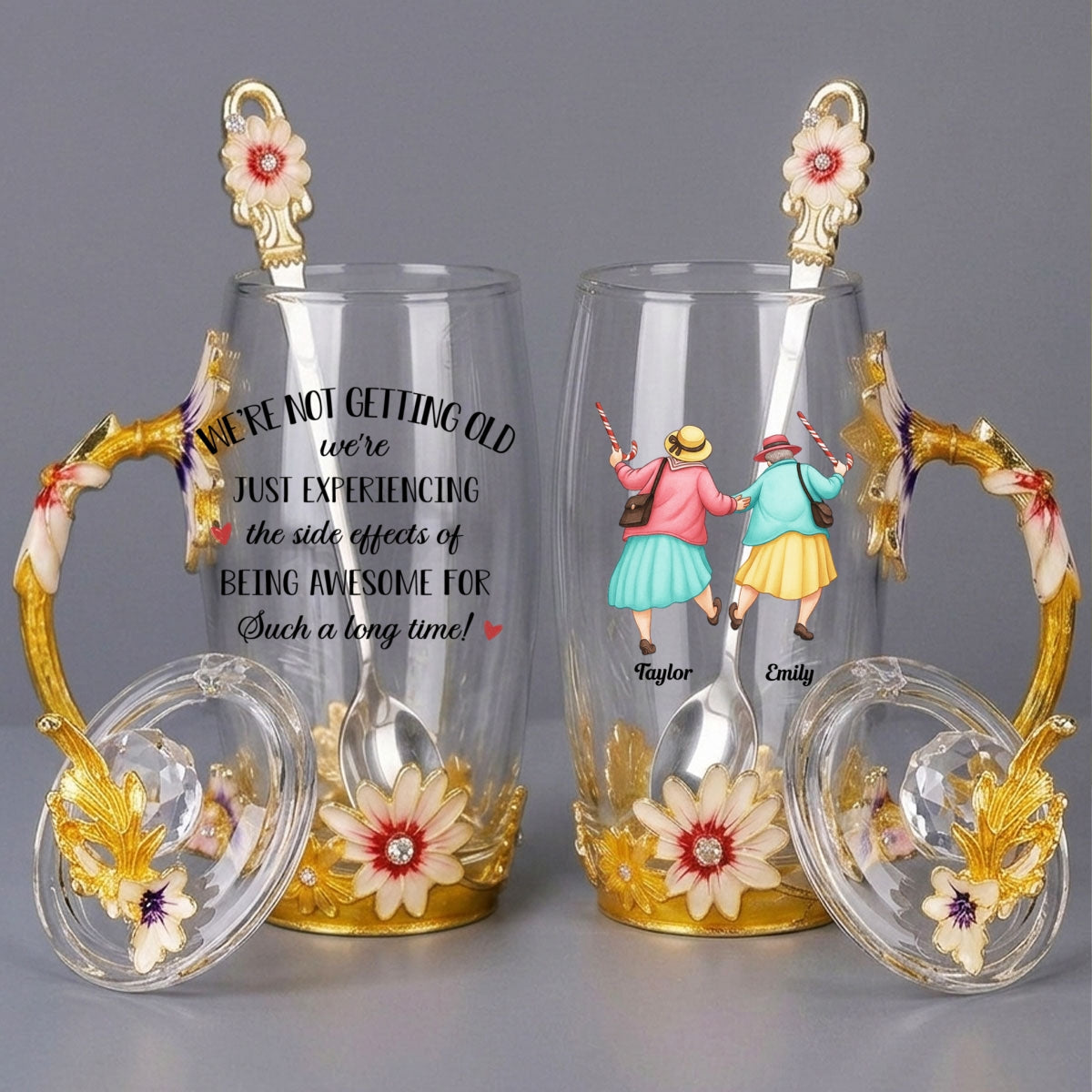 Not Getting Old - Personalized 14OZ Flower Tea Cup