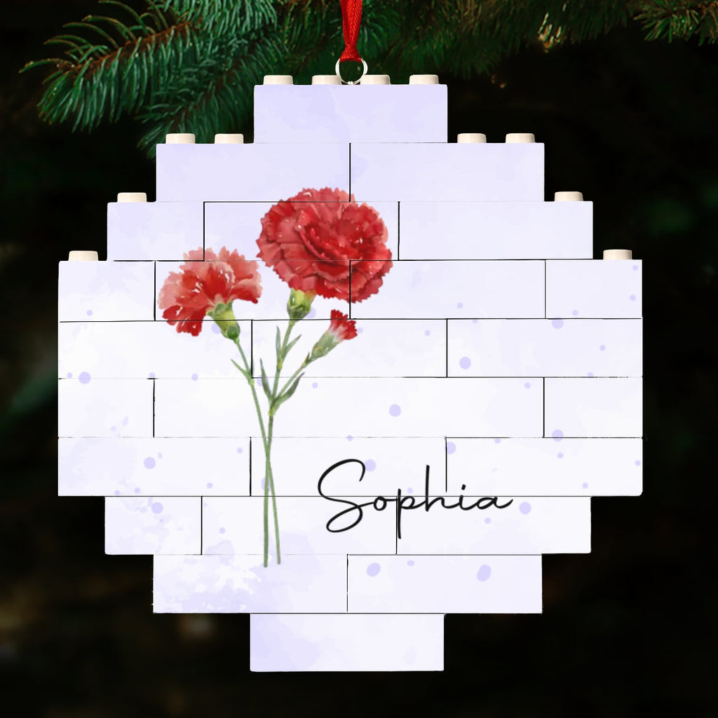Custom Friendship Christmas Ornament, Best Friend Gift •  Flower Garden - Personalized Puzzle Ornament