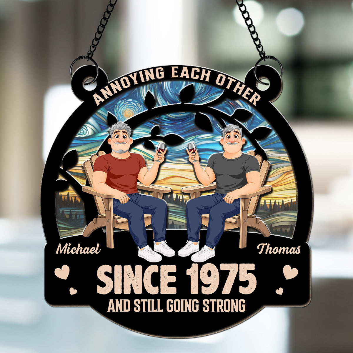 Everlasting Love 2 - Personalized Suncatcher