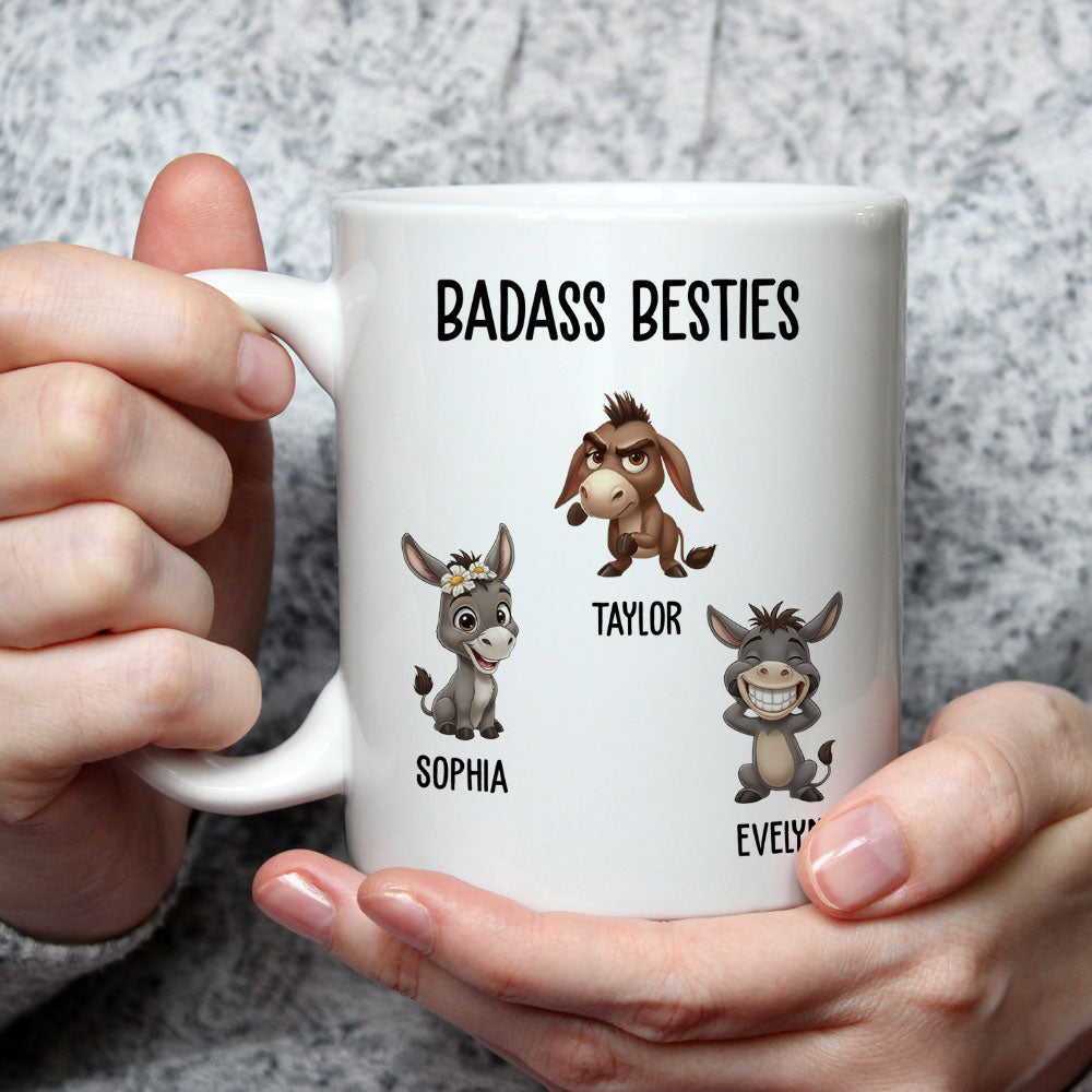 Custom Best Friend, Christmas & Birthday Friendship Keepsake Gift • Badass Friends - Personalized Coffee Mug