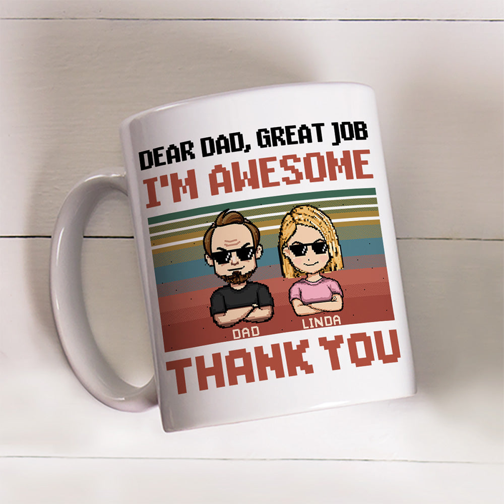 Custom Father's Day, Special Gift for Dad & Grandpa • Dear Awesome Father - Personalized Coffee Mug