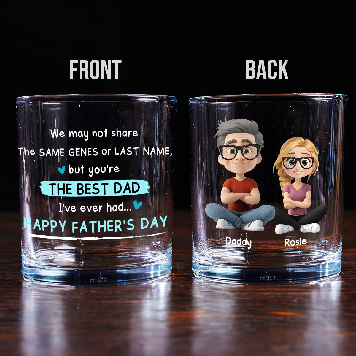 Best Dad Ever - Personalized Whiskey Glass