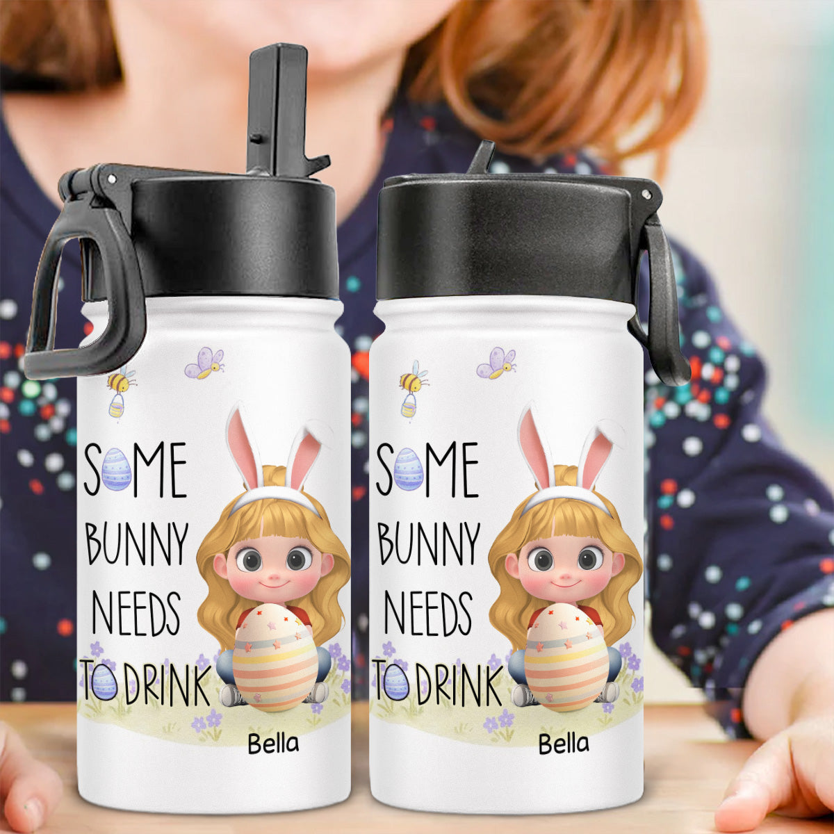 Some Bunny Needs A Drink - Personalized Kids Water Bottle