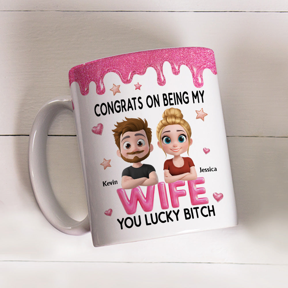 Custom Anniversary Keepsake Gifts For Couple • Congrats My Wife - Personalized Coffee Mug