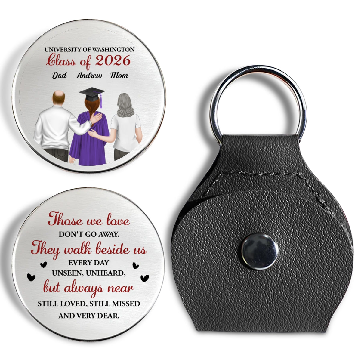 Custom Coin Keychain for Son, Father's Day Birthday Gifts • So Proud Of You Graduation Gift - Personalized Pocket Hug