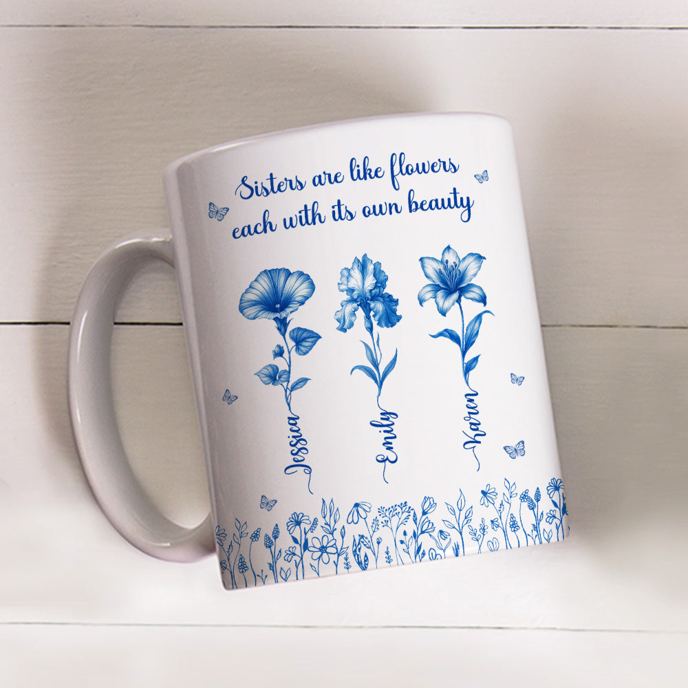 Custom Christmas & Birthday Gift For Sister • Each Sister Shines With Beauty - Personalized Coffee Mug