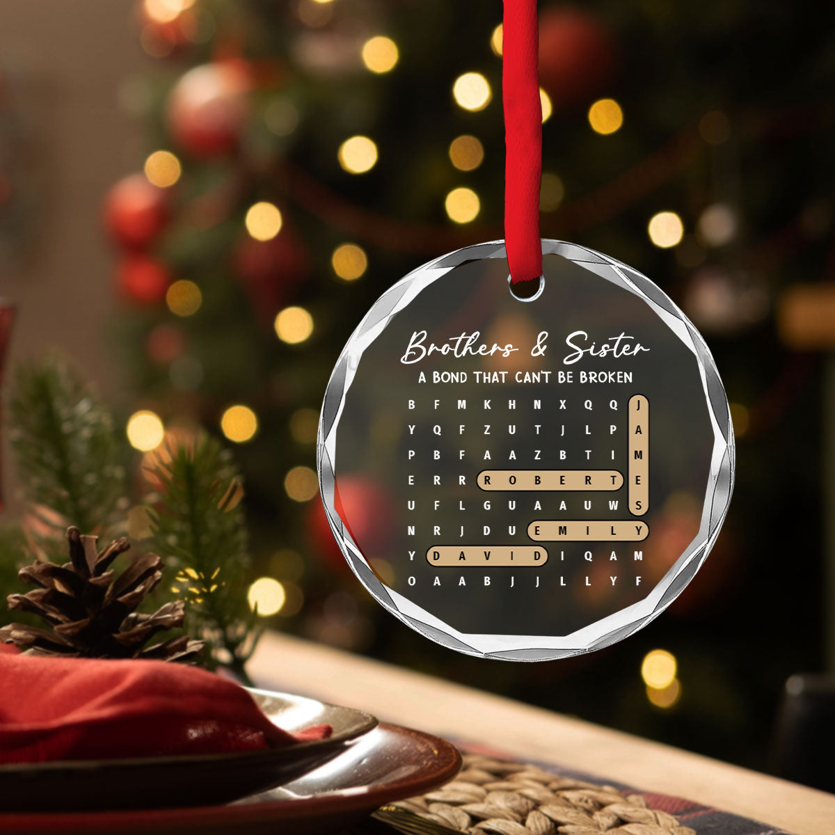 Forever Rooted In Family Love - Personalized Glass Ornament