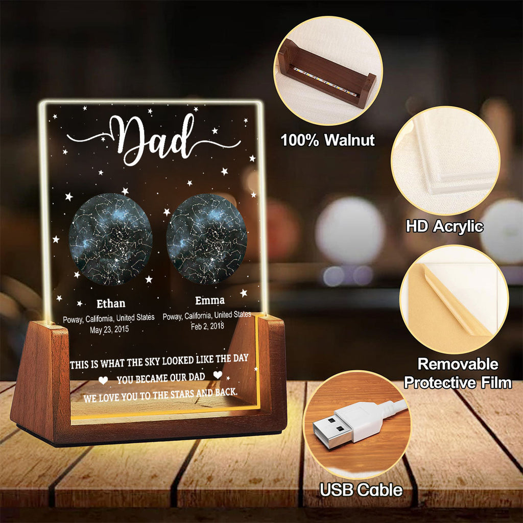 Custom Anniversary, Wedding, Christmas Gift For Husband, Him• The Sky Looked Like - Personalized Night Light