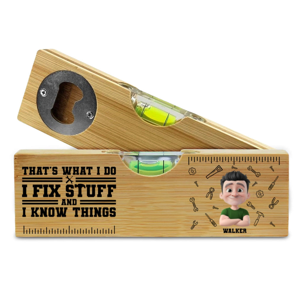 Thats What I Do - Personalized Wooden Spirit Level Bottle Opener