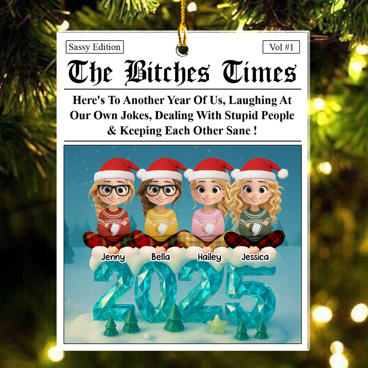 Custom Friendship Christmas Ornament, Best Friend Gift •  To Another Year Of Us - Personalized Acrylic Ornament