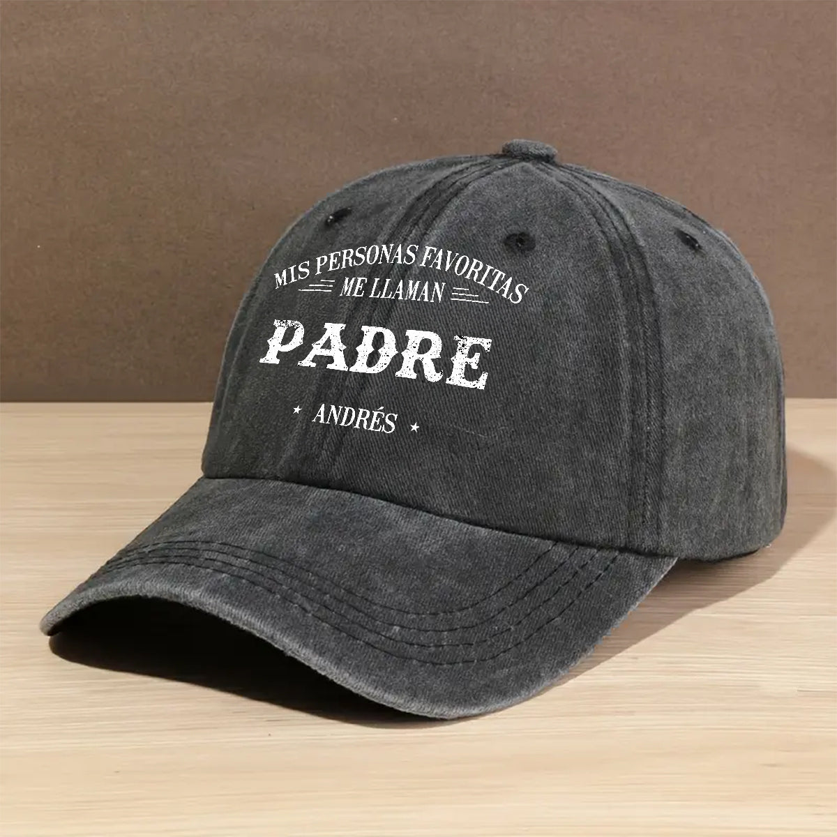 Custom Christmas Headwear Birthday Gifts for Grandpa • Mis Personas Favoritas Me Llaman - Gorra de Mezclilla Vintage Lavada Personalizada