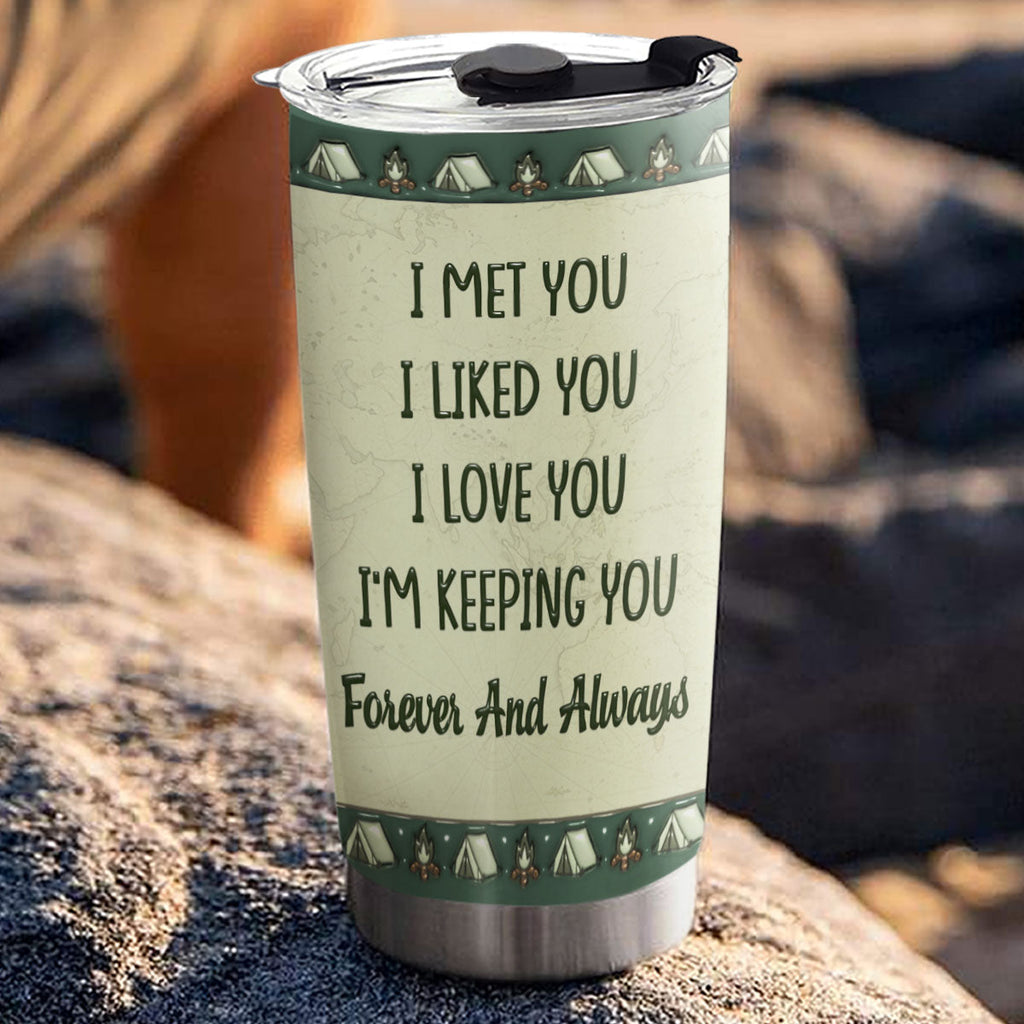 Custom Christmas Anniversary Gifts For Husband • Love You Keeping You - Personalized 3D Inflated Effect Tumbler