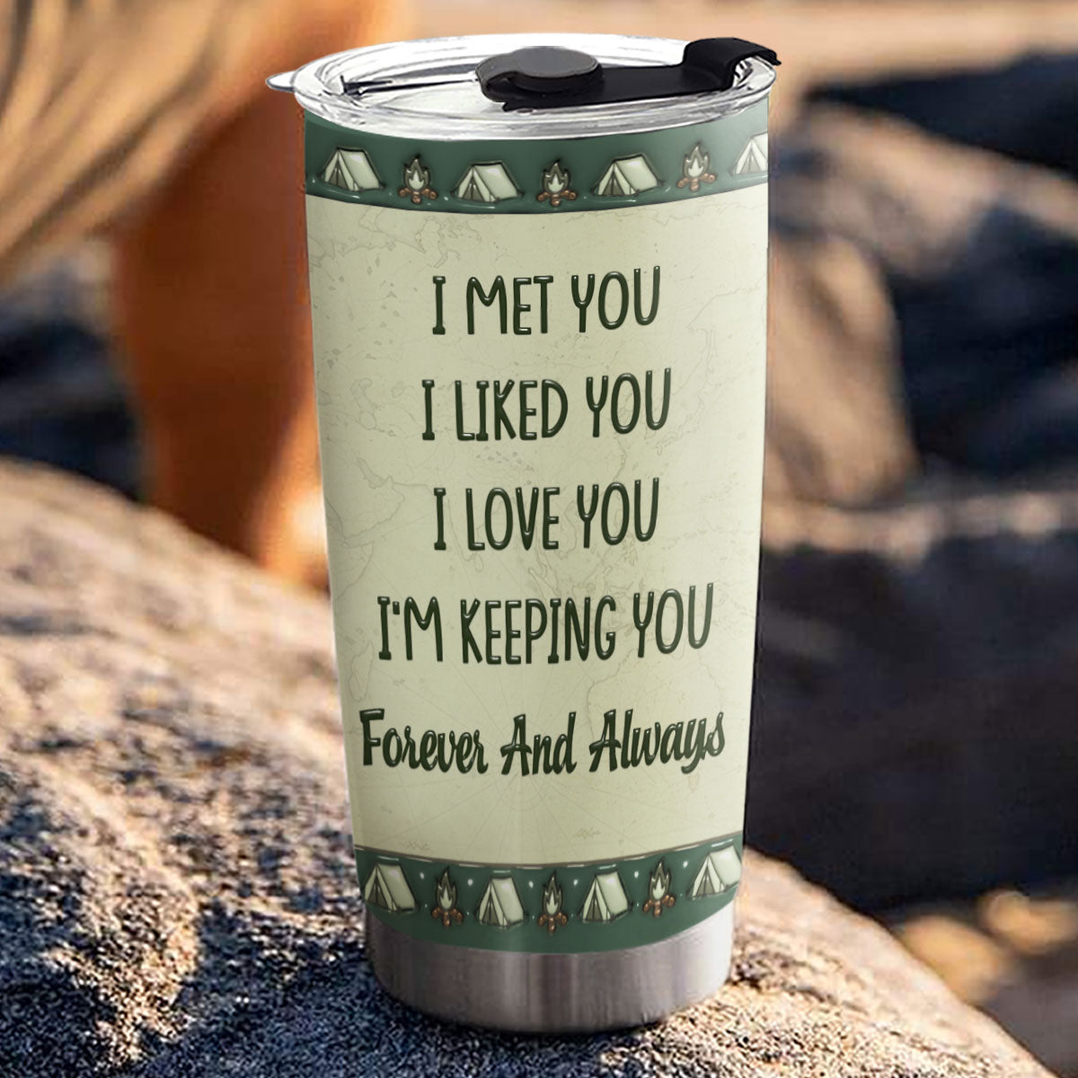 Custom Christmas Anniversary Gifts For Husband • Love You Keeping You - Personalized 3D Inflated Effect Tumbler