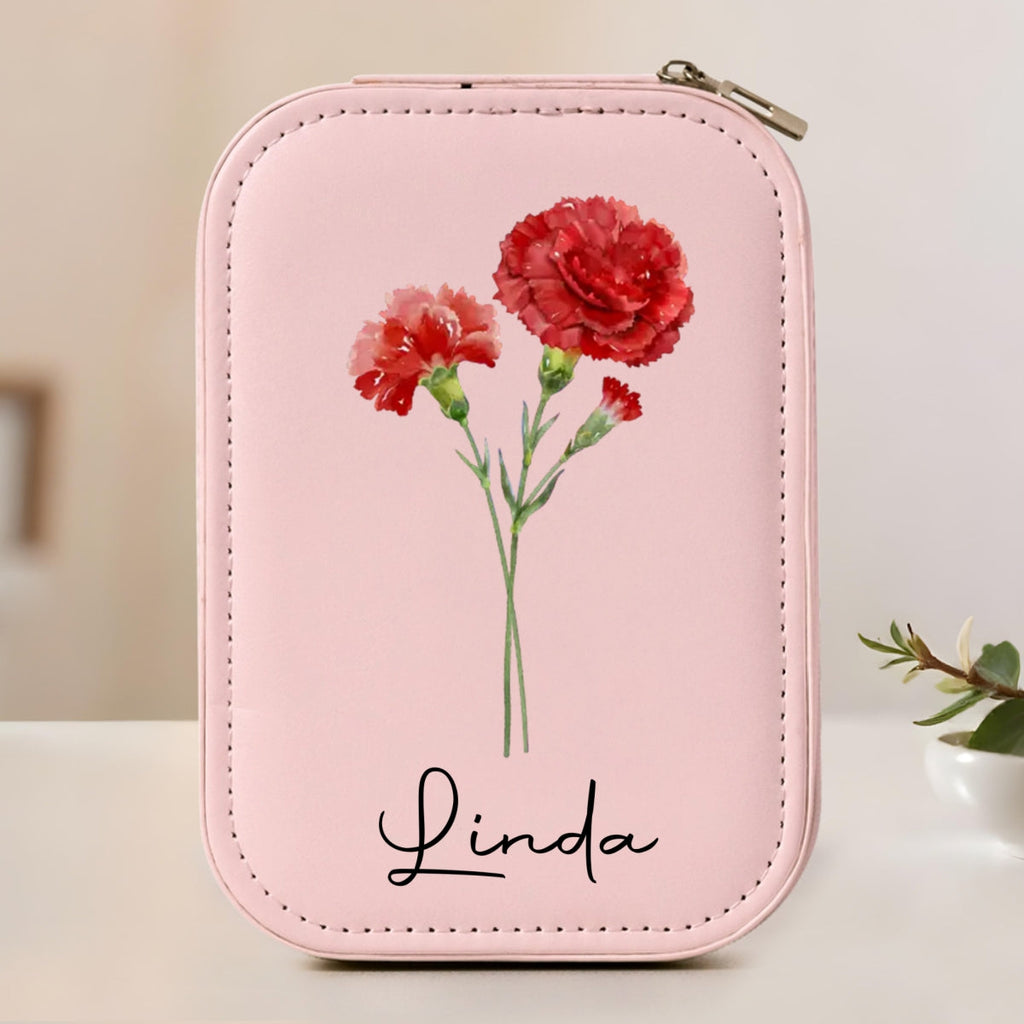 Birth Month Flower Version 2 - Personalized Jewelry Box With LED Mirror