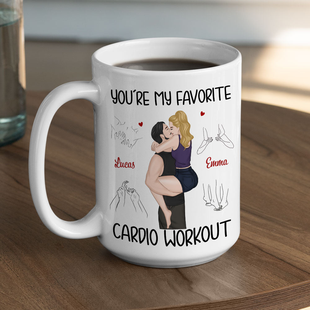 Custom Anniversary Keepsake Gifts For Couple • My Favorite Cardio Version 2 - Personalized Coffee Mug