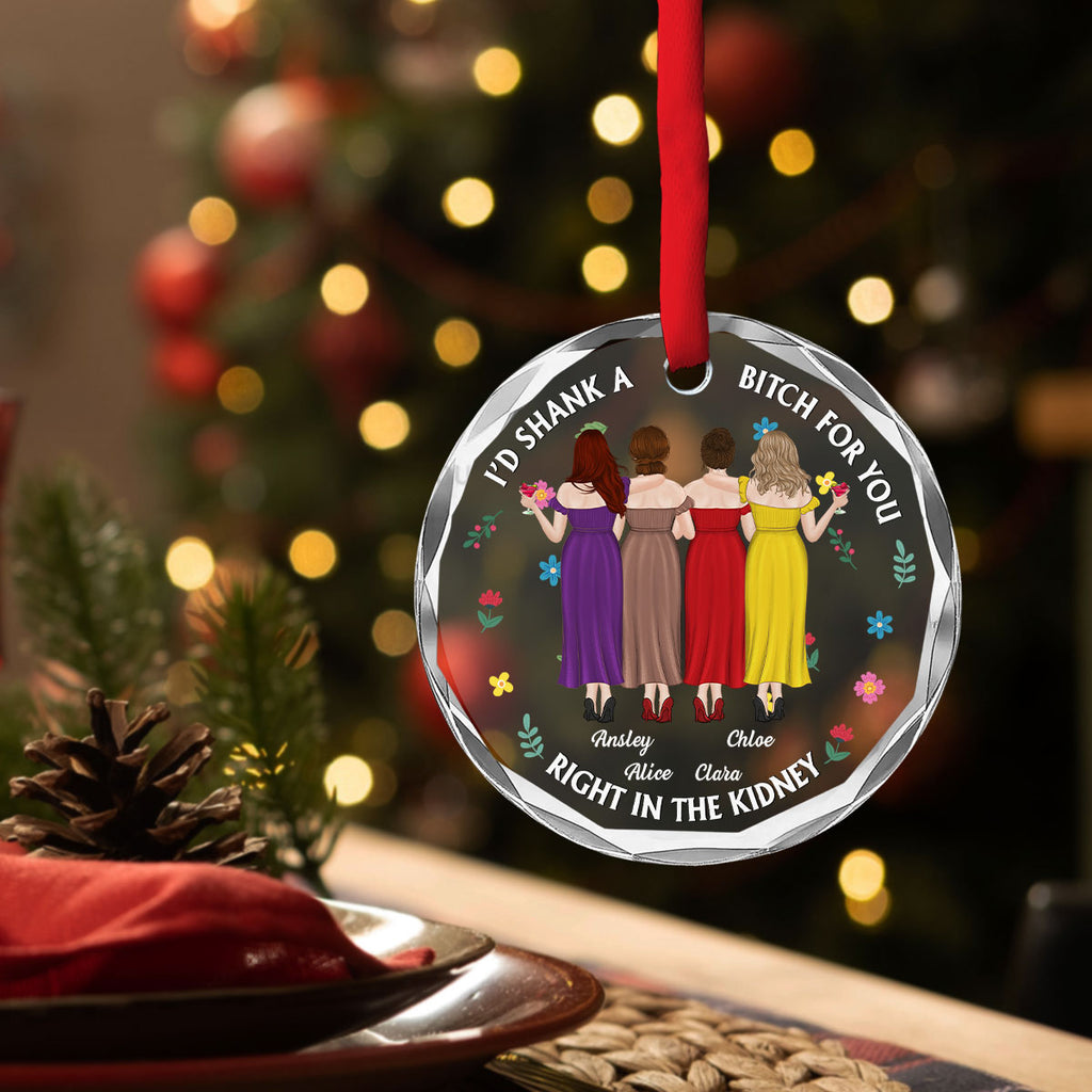 Custom Friendship Christmas Ornament, Best Friend Gift •  My Favorite Besties - Personalized Glass Ornament