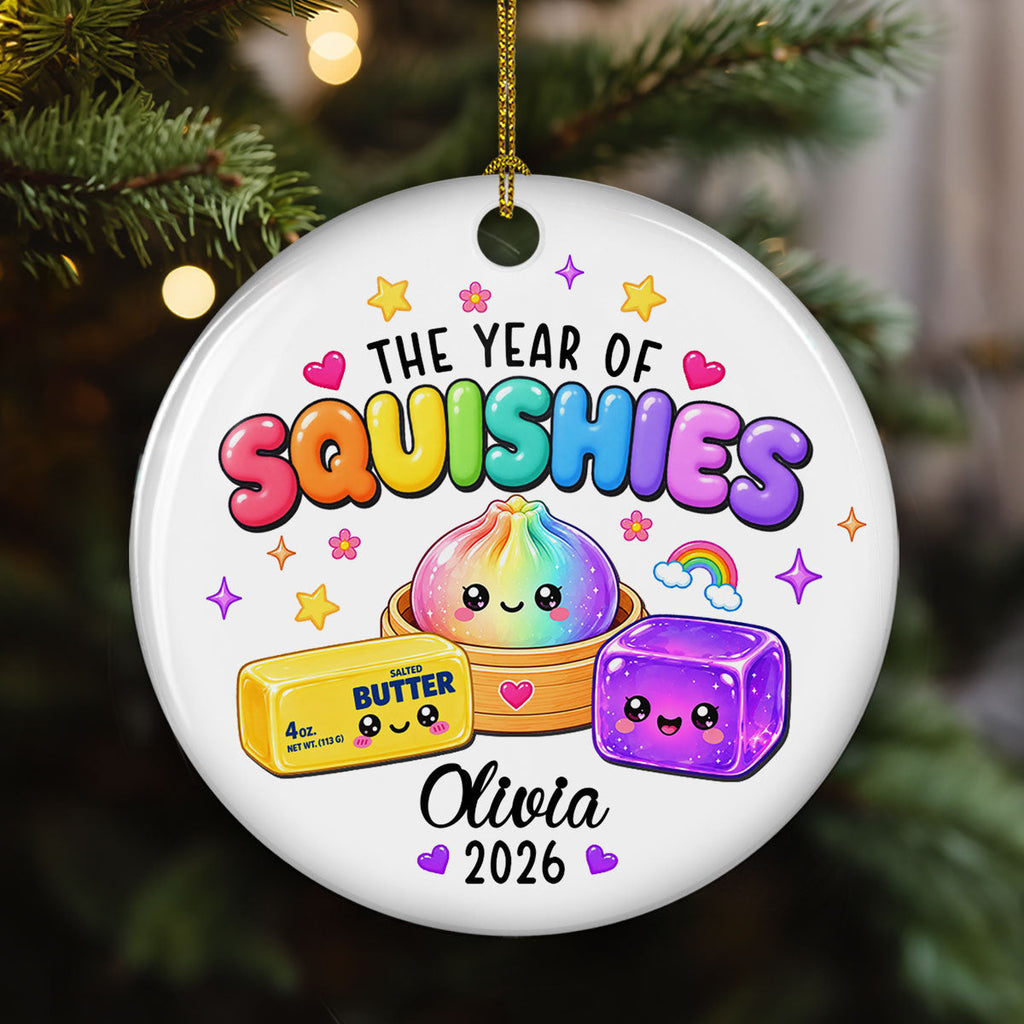 Custom Cute Gift For Kids 2026 Dumpling Squishy Hunter • Squishy Lover - Personalized Ceramic Ornament