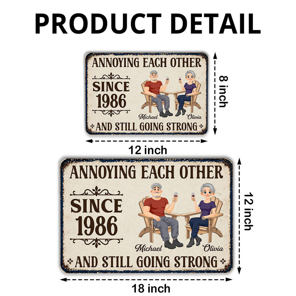 Custom Couple Anniversary Wall Decor Keepsake Gift • Couple Relaxing - Personalized Metal Sign