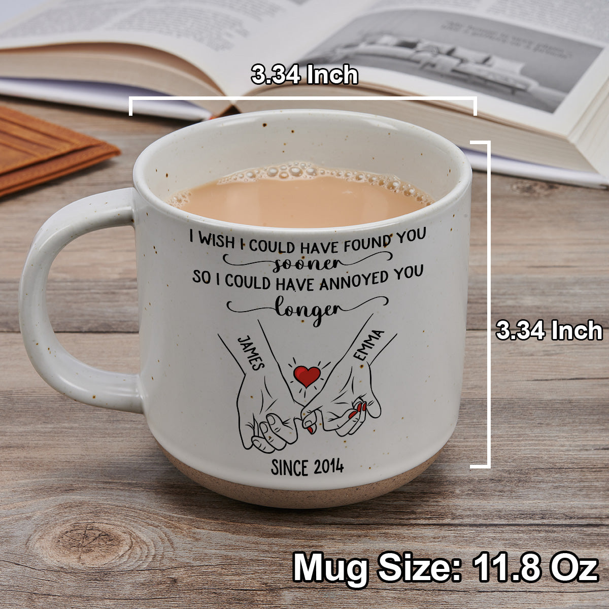 Custom Anniversary Keepsake Gifts For Couple • Meet You Sooner - Personalized Pottery Mug