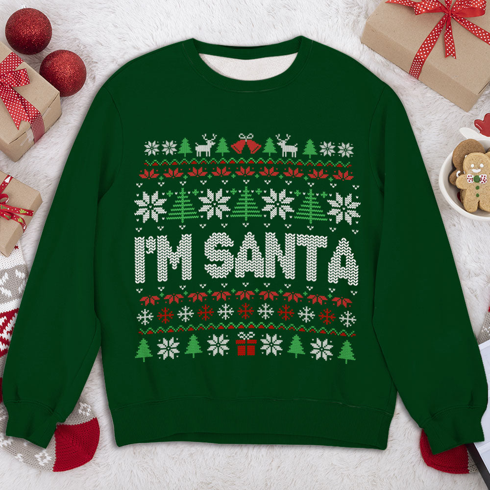 Custom Couple Christmas Sweatshirt, Anniversary Gift • Santa Came Twice - Personalized All-Over-Print Sweatshirt