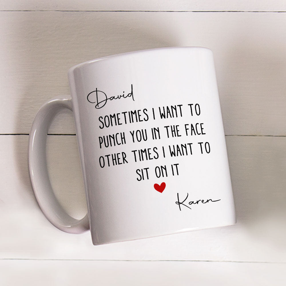 Custom Anniversary Keepsake Gifts For Couple • Sit On It - Personalized Coffee Mug