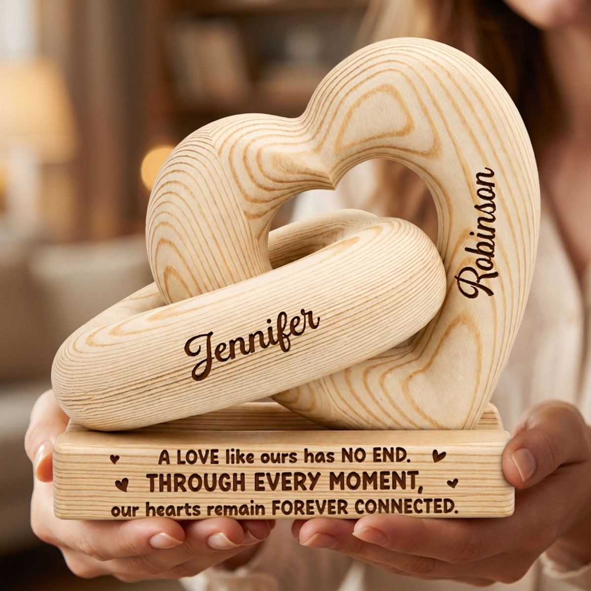 Every Moment - Personalized Heart Sculpture With Base