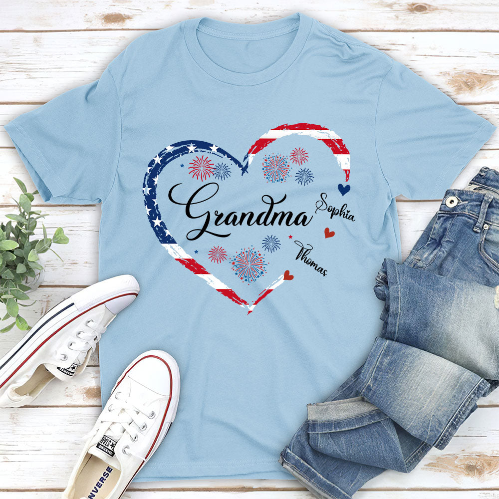 Custom Christmas & Birthday Gift for Grandma • Love Being Grandma 4th Of July - Personalized Shirt
